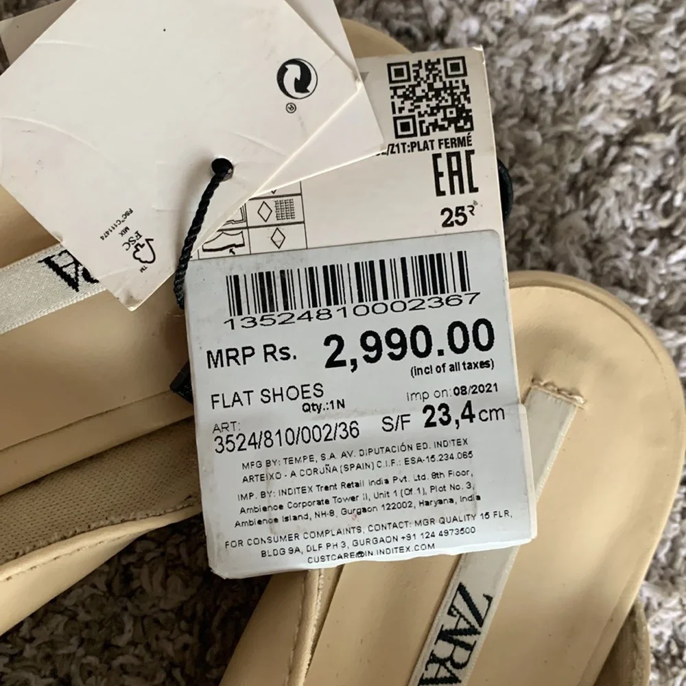 Zara cream coloured bow detailed mules - Picture 5 of 5